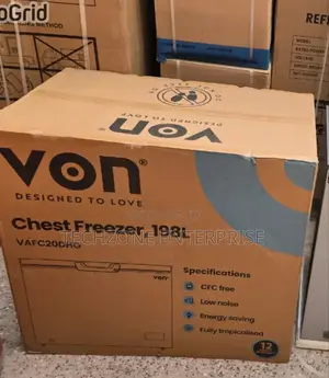 Von (Vafc20dhg) Chest Deep Freezer, 198l - Silver 