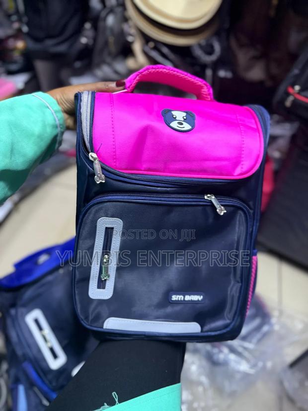 Large Size Sm Baby Pink Color Kids School Bags Grade 2 to 6 - main view