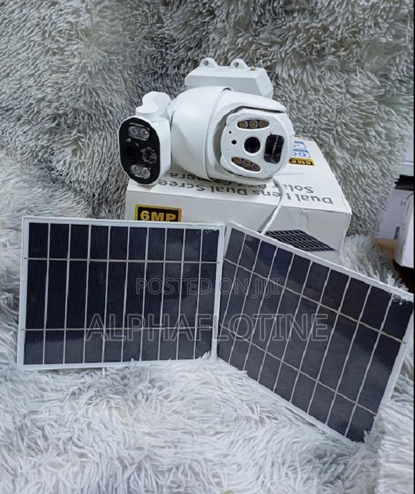 Dual Lens Dual Screen Monitoring 6mp Ultrahd 4g With Two Solar CCTV