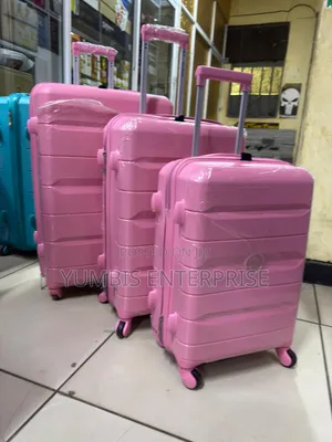 Baby Pink Rubber 3 in 1 Suitcases at 8500 KSH Set Luggage