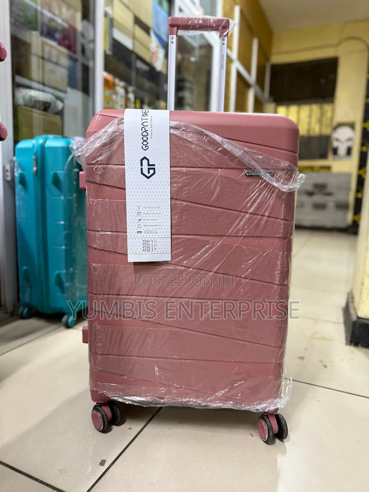 Peach Color Large Size Luggage Rubber Suitcase 25kgs