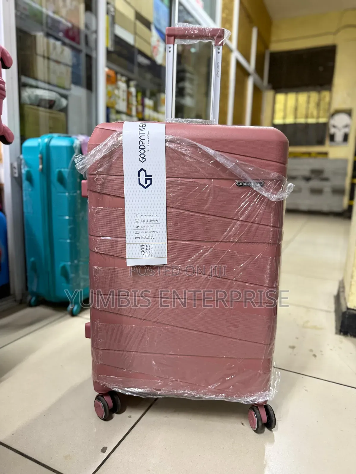 Peach Color Large Size Luggage Rubber Suitcase 25kgs