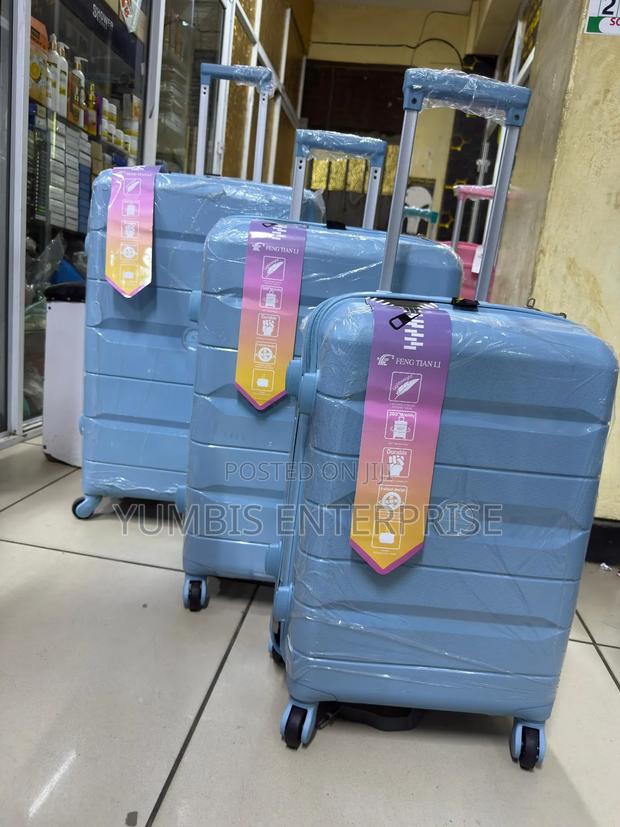 Sky Blue Rubber Suitcase 3 in 1 Set at KSH 8500 Each Set