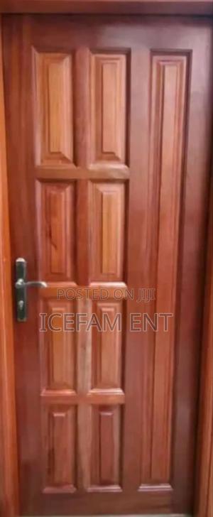 Mahogany Panel Door With Lock - thumbnail 2