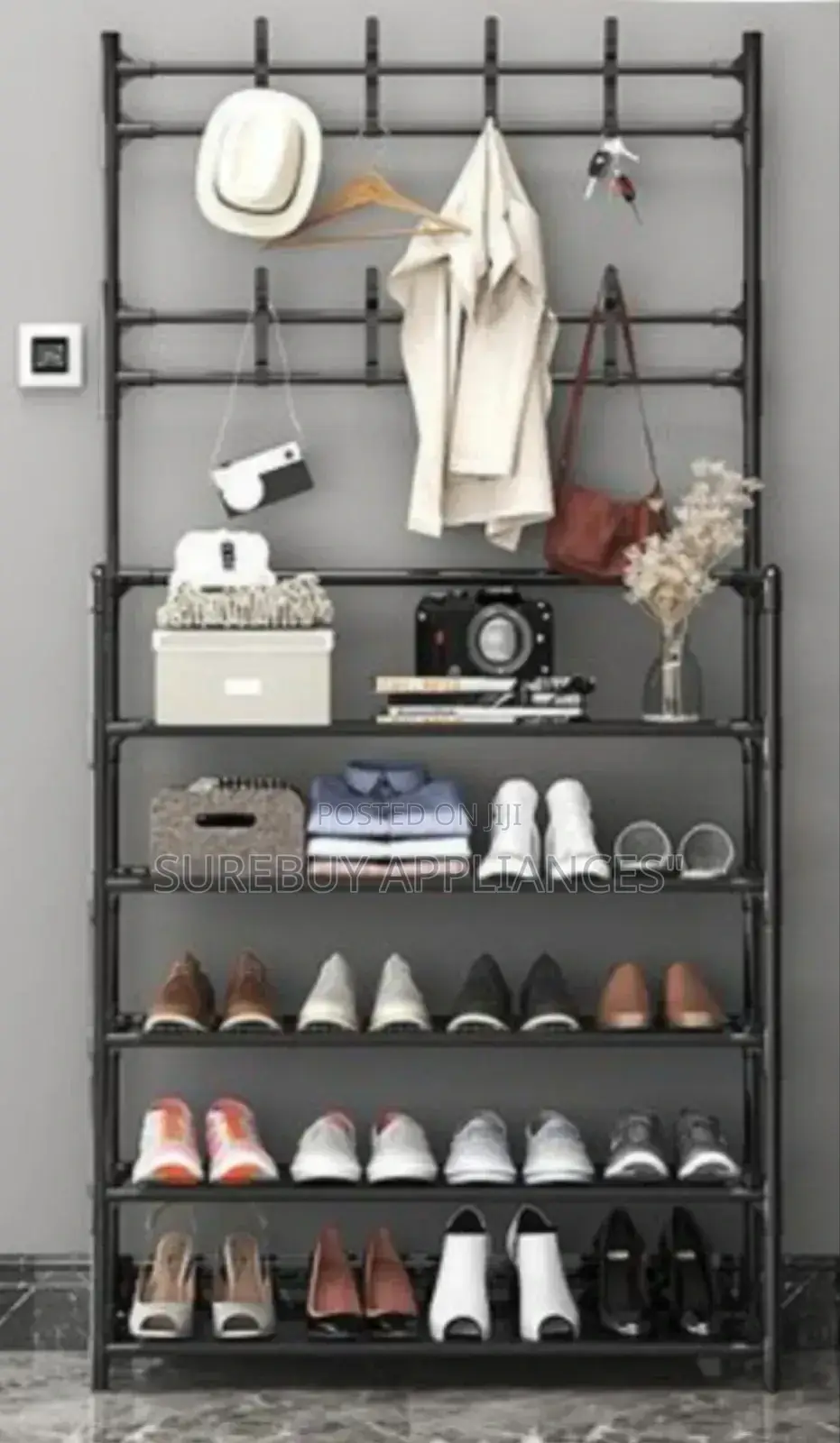 Tc All-in-1 Shoe Rack/Coat Rack/Cap Scarf