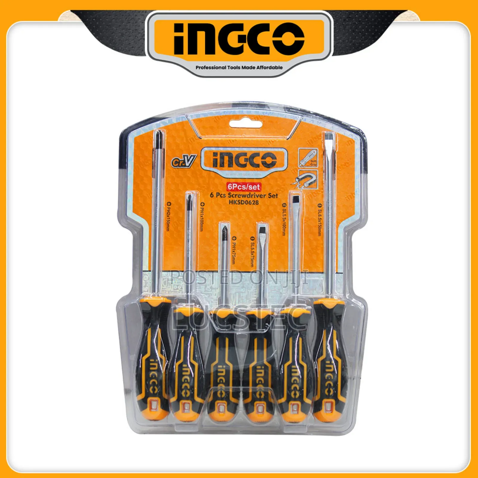 Ingco Hksd0628 6 Pcs Screwdriver Set.