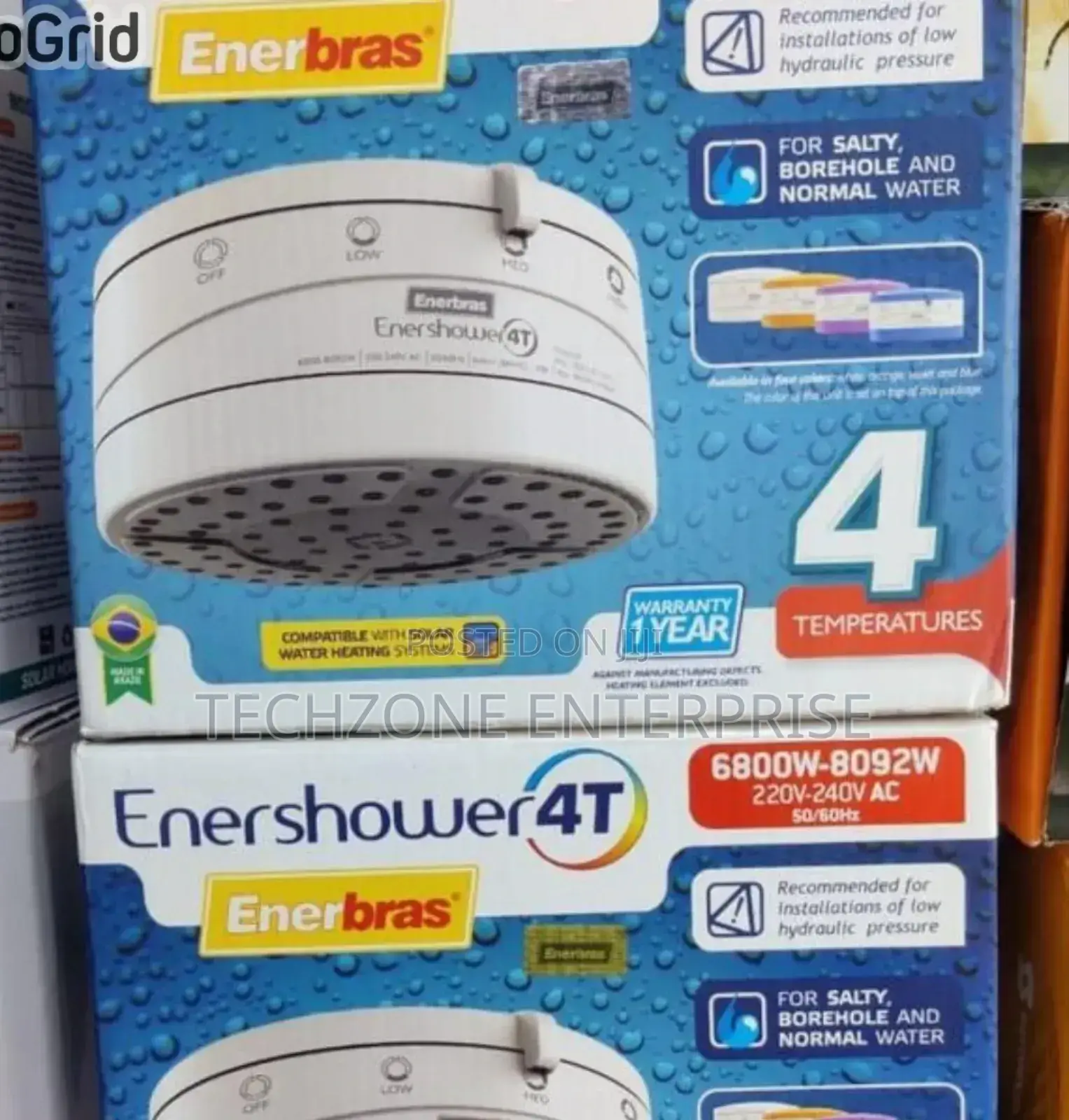 Safe Enerbras Enershower-4t Salty Water Instant Showerheads,