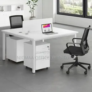 Duospace Office Desk With Privacy Divider