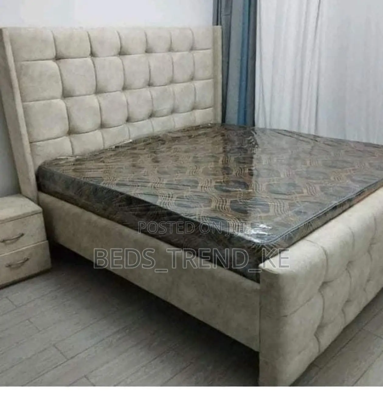 Beige Modern 6 by 6 Bed