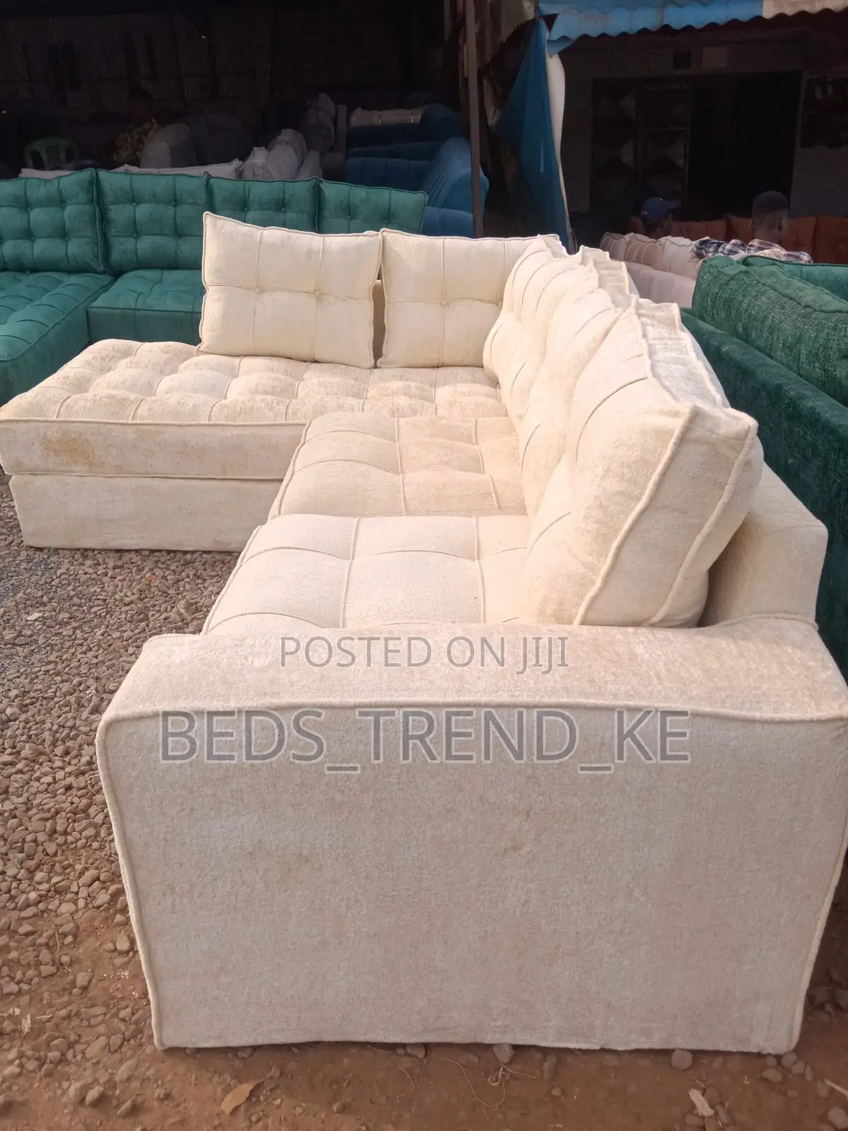6 Seater Sofa Beige in Colour