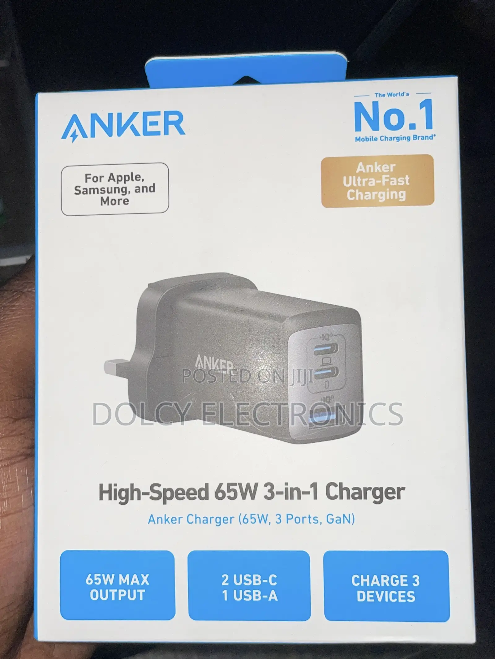Anker Powerport Iii 3-Port 65w High Speed Usb-C Charger