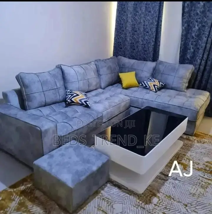 Grey 6 Seater L Seat