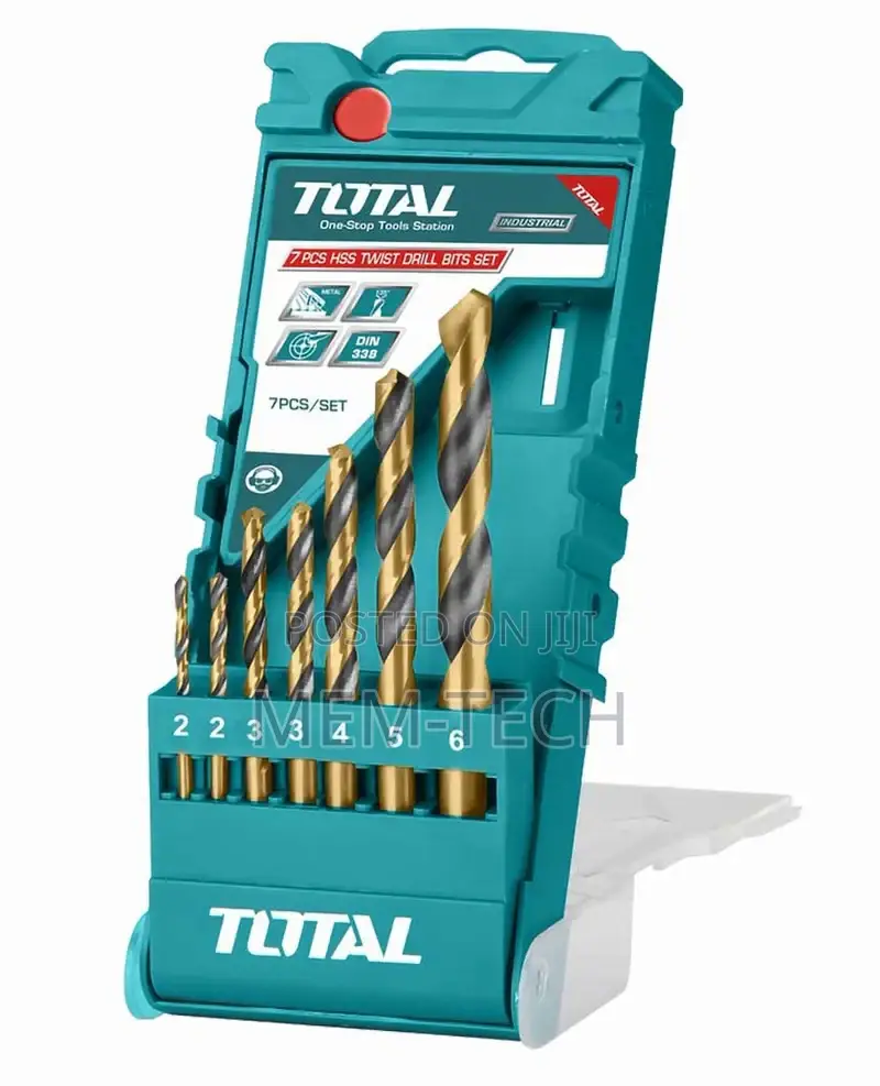 Total Tacsd0075 HSS Twist Drill Bits Set 7pcs
