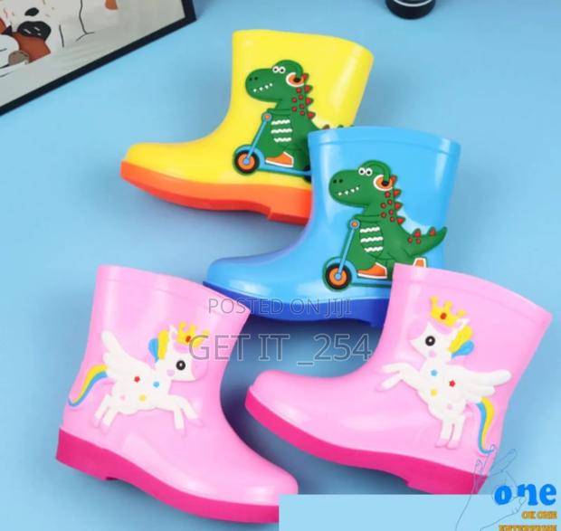 Kid's RainbootsSize 26-40Shades: Pink,  Blue, Yellow - thumbnail 4