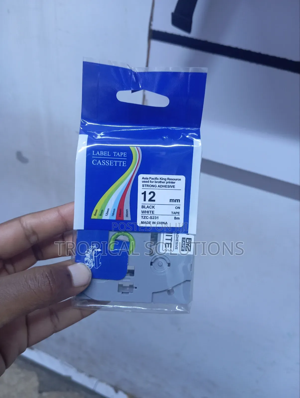 Brother Label Tape TZC-S231 12mm(Black on White)Compatible