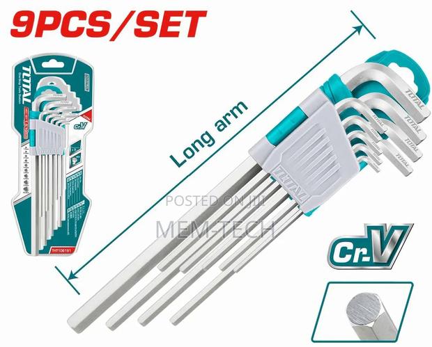Quality Total Tht106191 9pcs Hex Key Set
Material:Cr-V
