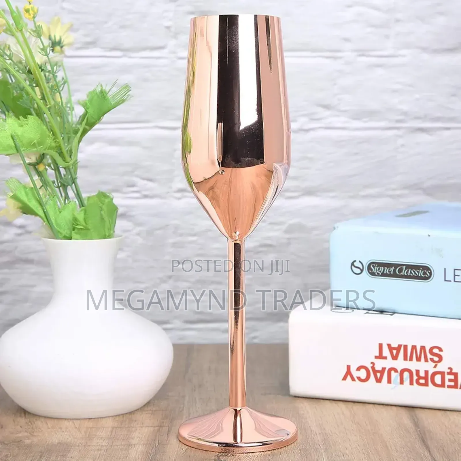 2pc Stainless Steel Wine Glass/Gold Steel Champagne Glass