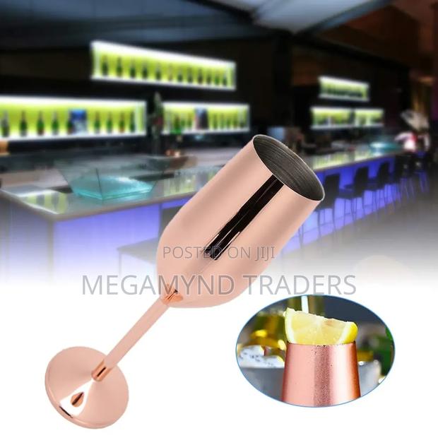 2pc Stainless Steel Wine Glass/Gold Steel Champagne Glass