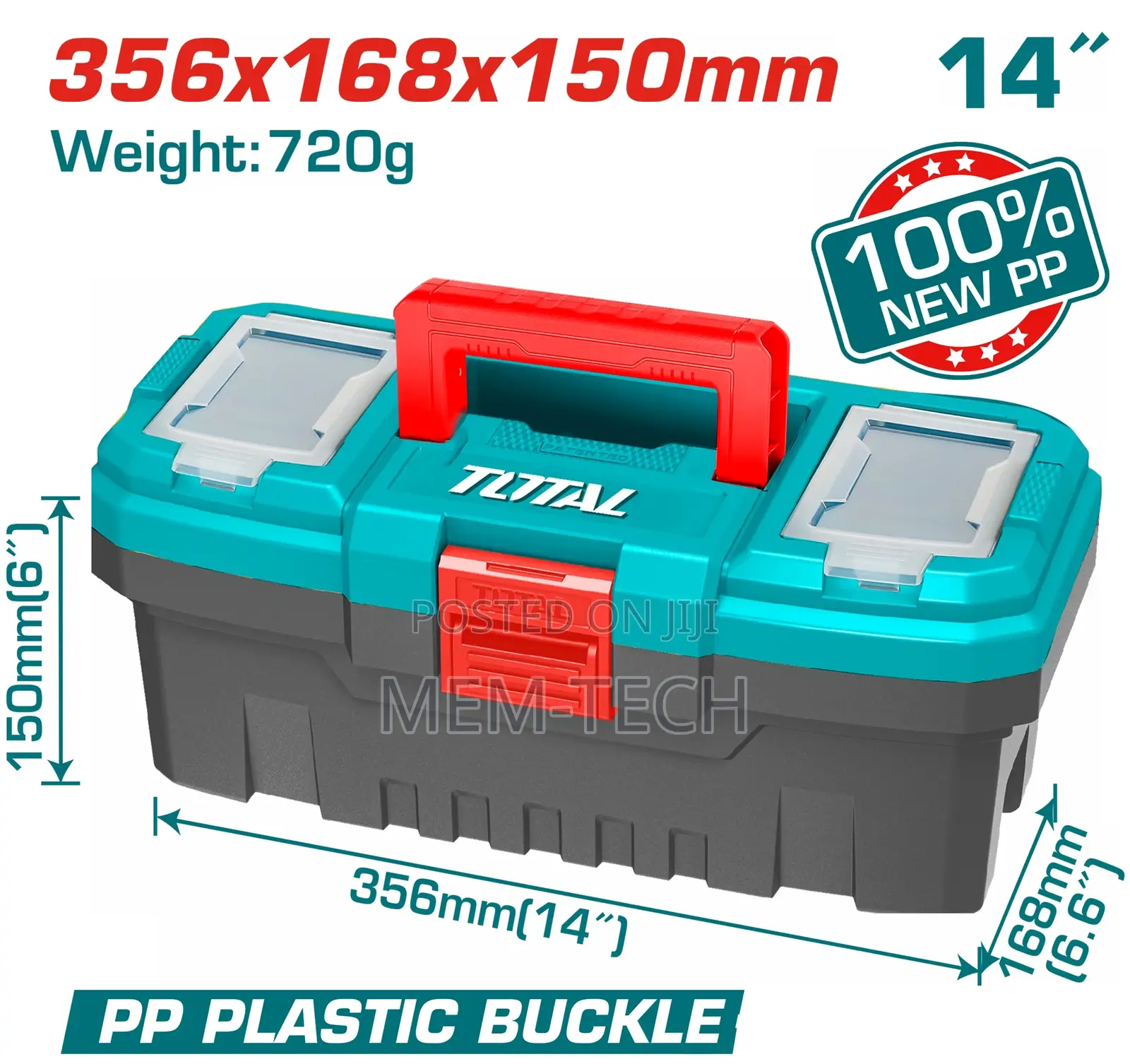 Total Tpbx0141 14" Plastic Tool Box