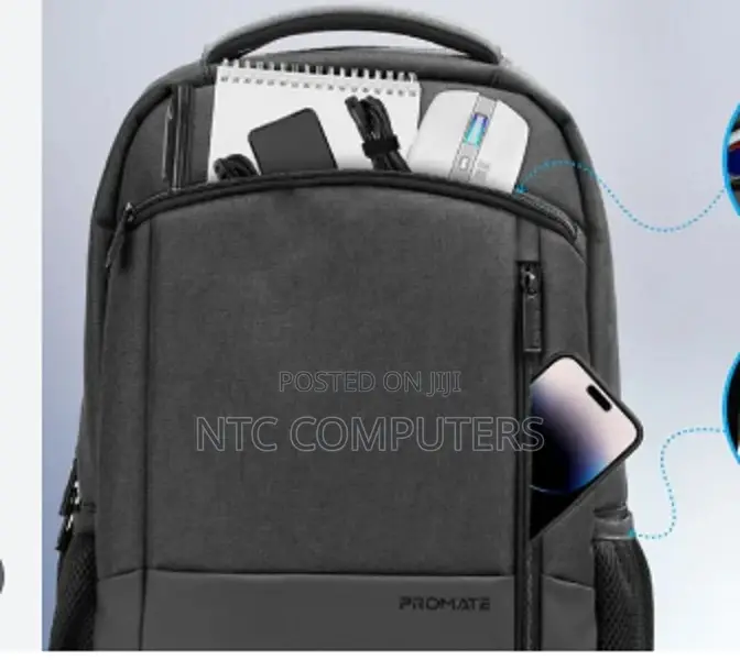 Promate 15.6′′ Laptop Backpack Made From Frosted Polyester