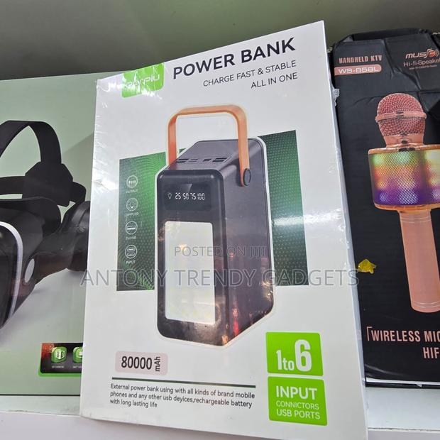 80000mah External Battery– 1-to-6 Fast Charging Power Bank
