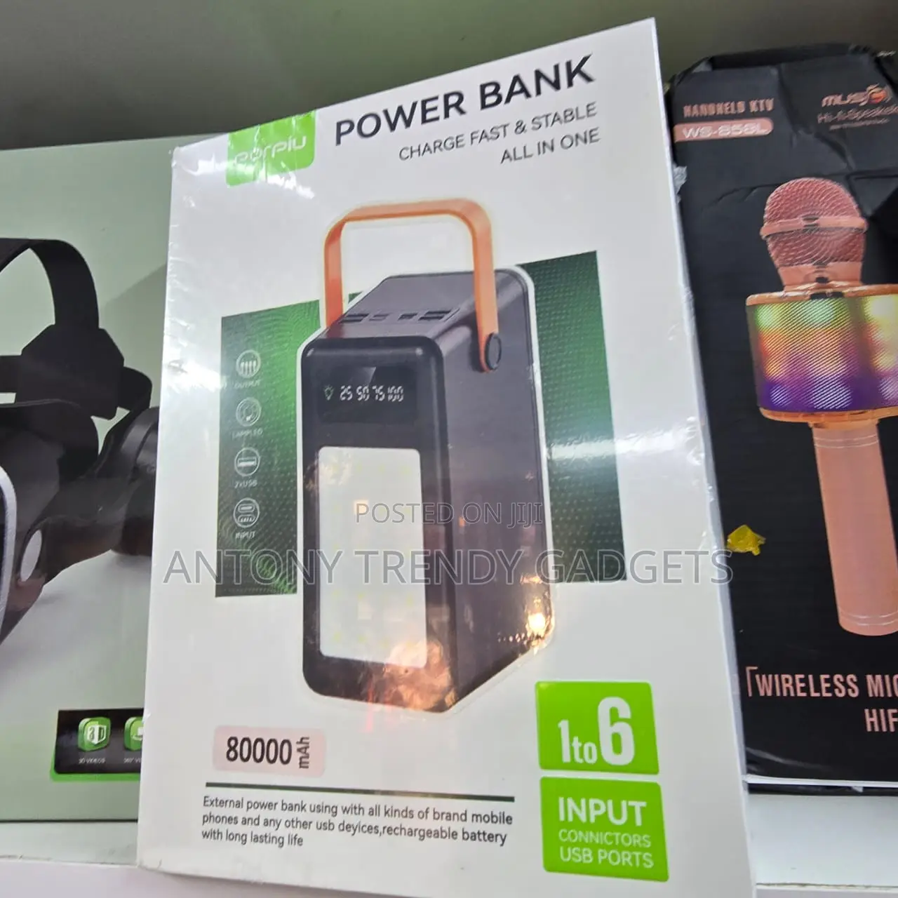 80000mah External Battery– 1-to-6 Fast Charging Power Bank