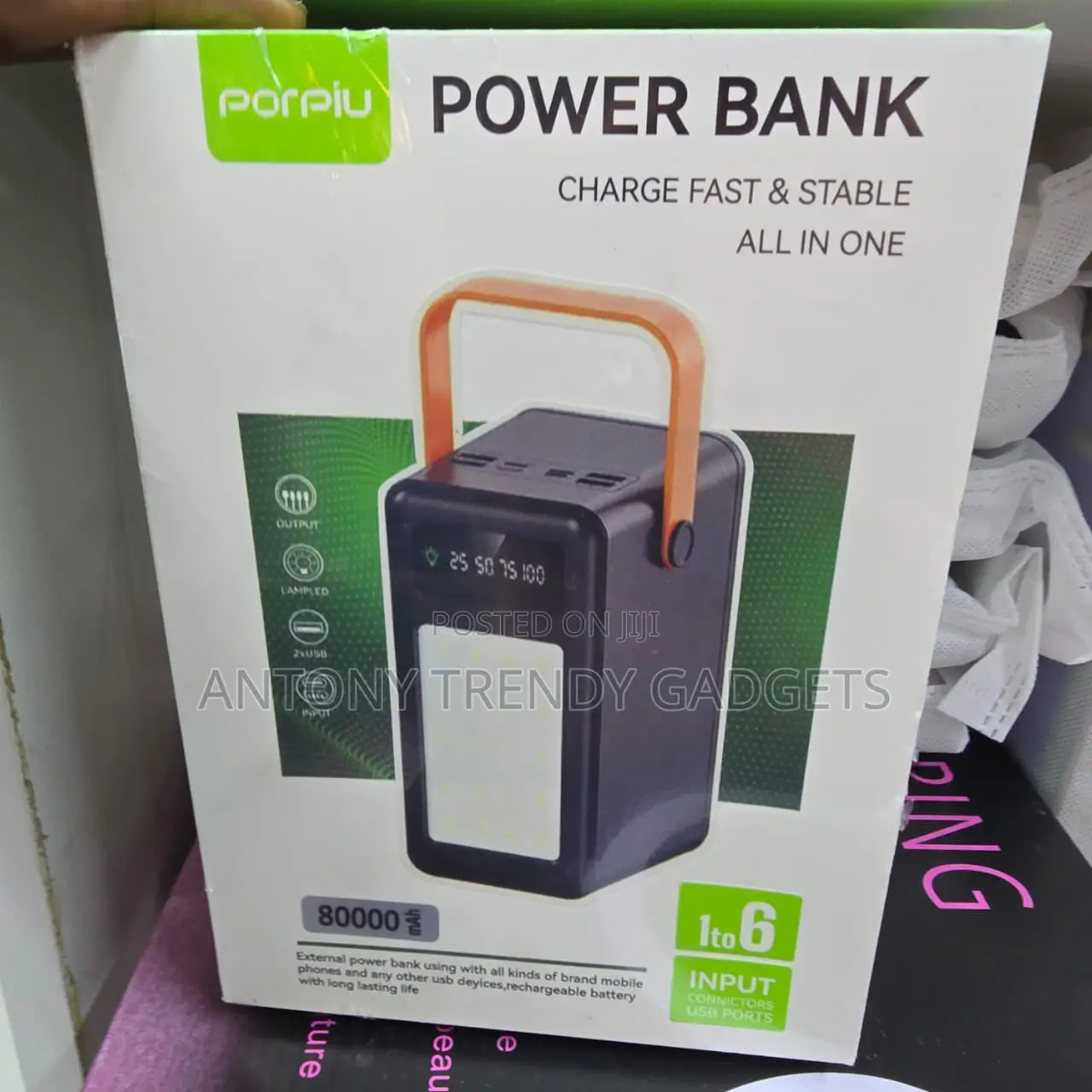 80000mah Power Hub – 6-Device Charging Station on-the-Go