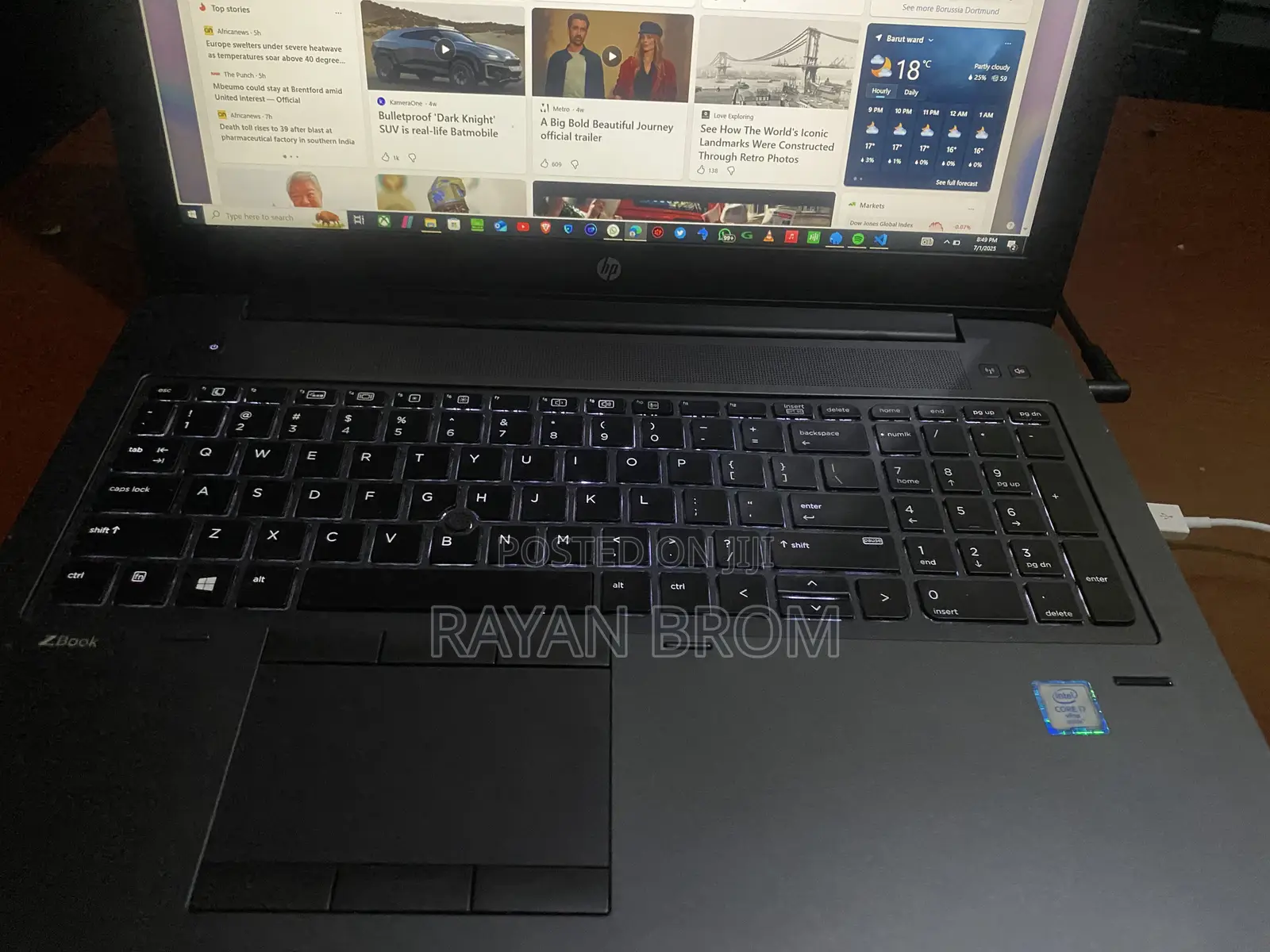 Laptop HP ZBook 15u G3 16GB Intel Core I7 SSD 512GB
