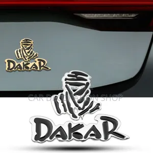 Racing Rally Dakar Metal Sticker in Gold or Silver