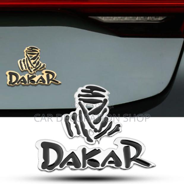 Racing Rally Dakar Metal Sticker in Gold or Silver