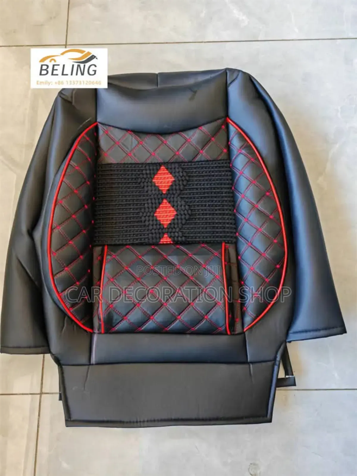 Black Car Leather Seat Cove Wit Neckpillow,Steering,Belt Pad