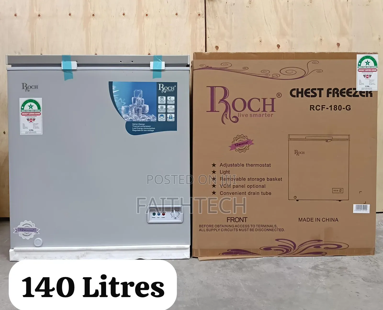 140 Litres Roch Chest Freezer With Cool Pack