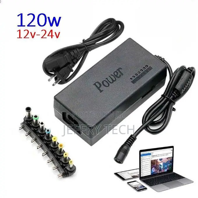 Universal 8x1 Laptop Charger 120w 12-24v Multi-Purpose Power