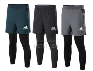 Two In One Trainer Shorts With Double Pockets Long Tight