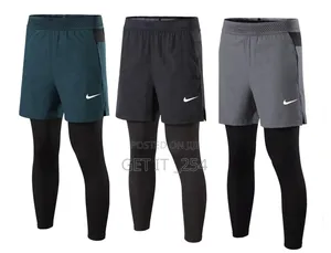 Two In One Trainer Shorts With Double Pockets Long Tight