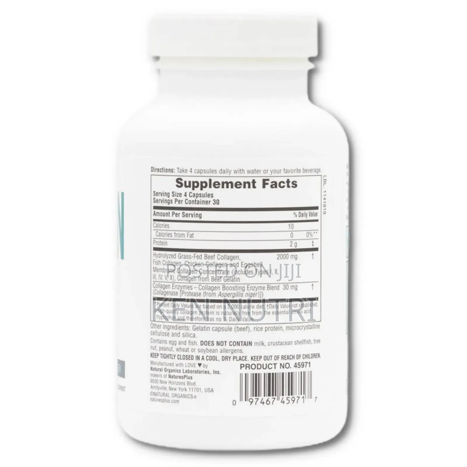 Natures Plus Collagen Peptides Capsules 120's