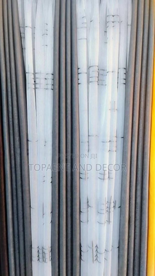 Grey Soft Plain Curtains With Stylish Grey Patterned Sheer