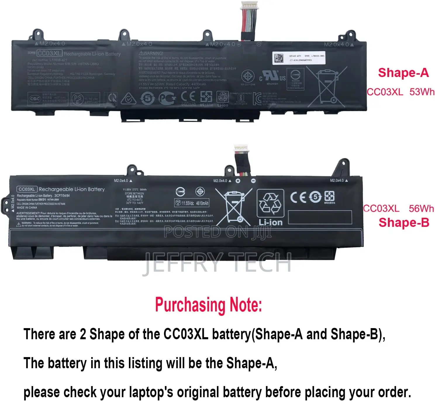 Cc03xl Battery With Hp Zbook Firefly 14 G7 G8 Elitebook 830