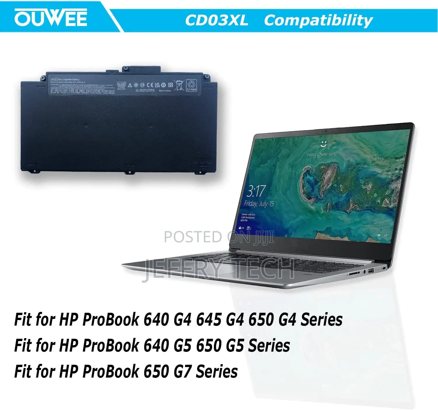 Cd03xl Battery With Hp Probook 640 645 650 G4 G5 650 G7 Seri