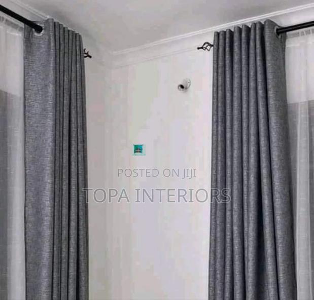 Grey Themed Eyelet Design Window Curtains for House Privacy