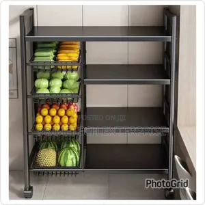 Strong 4 Layer Movable Kitchen Multipurpose Rack