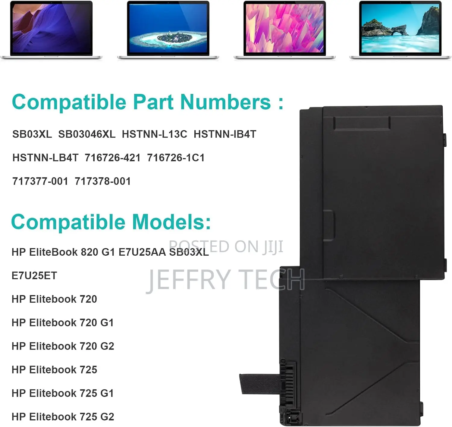 Battery for Hp Elitebook 720 725 G2 820 G1 G2 71