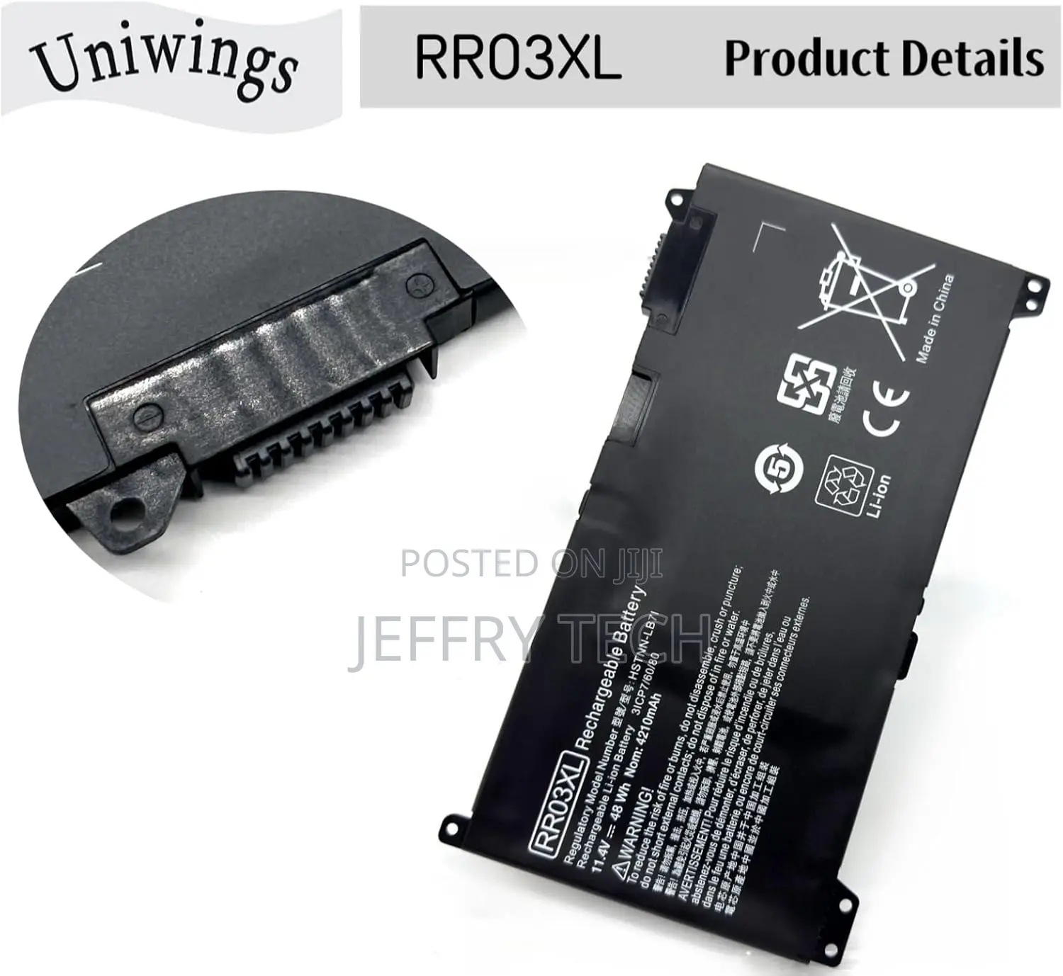 Rr03xl Battery Compatable With Hp Probook 430440 450 455 470