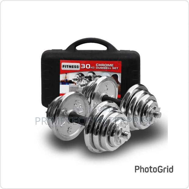 Chrome Dumbbells 30kg With Case - main view