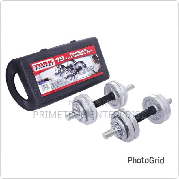 15kg Chrome Dumbbells With Case - main view