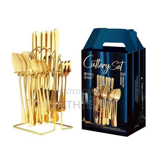 *24pc Cutlery Set (Gold Colour)* - main view