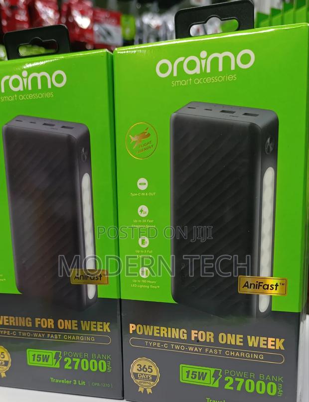 Oraimo Traveler 3 Lit 27000mah 15w Power Bank.