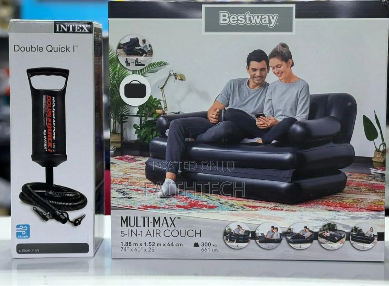5in1 Inflatable*Multifunction Sofa-Bed
With Manual Pump*