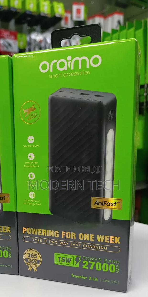 Oraimo Traveler 3 Lit 27000mah 15w Power Bank Opb-1270black