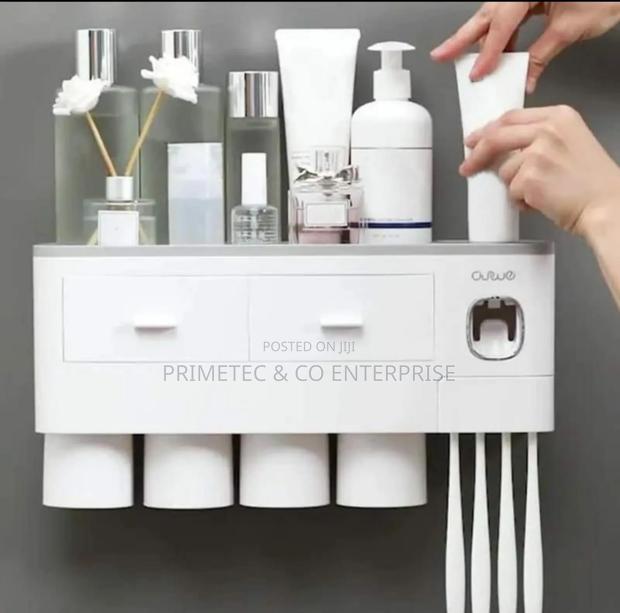 Automatic Toothpaste Dispenser With 4 Cups - main view